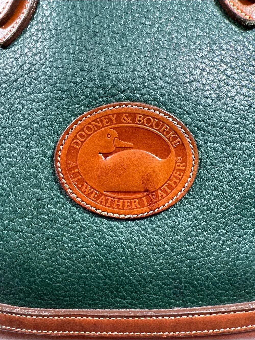 🦆 DOONEY & BOURKE NORFOLK FIR GREEN BRITISH TAN PEBBLE AWL SATCHEL VINTAGE